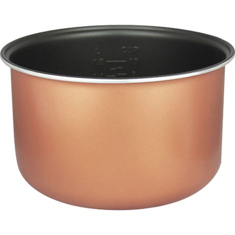 Revestimiento antiadherente grueso de aleación de aluminio para arroceras (2L/3L/4L/5L), con diseño de panal. Pieza de repuesto para arroceras. Color: Marrón. (1/5)