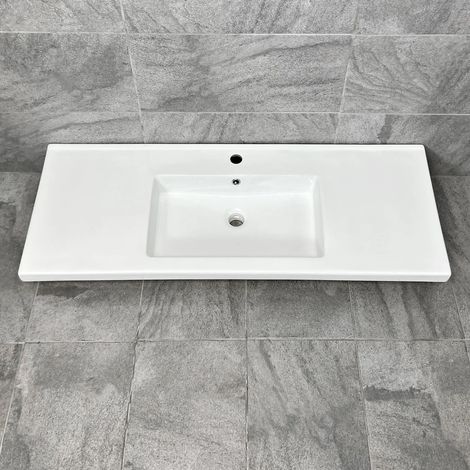 1210mm x 465mm Ceramic Bathroom Furniture Sink Vanity Basin Rectangular (1/2)