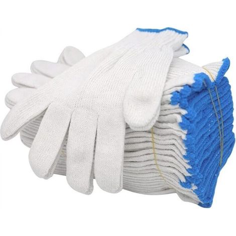 12 pairs (24 pieces) of nylon work gloves, safety gloves, knitted, lightweight, thick, elastic, protective gloves (1/5)