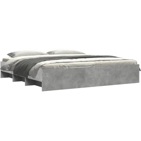 vidaXL Giroletto senza Materasso Grigio Cemento 180x200 cm Truciolato (1/5)