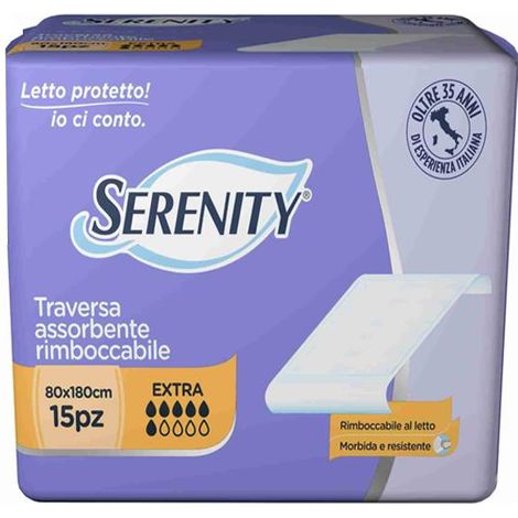 SERENITY TRAVERSA ASSORBENTE RIMBOCCABILE AL LETTO 80X180 15PZ