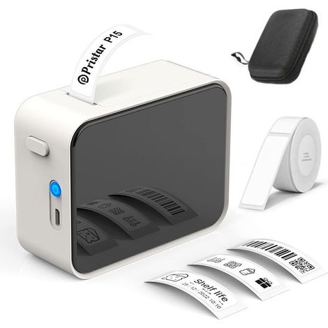 Label, Portable Label Printer - Bluetooth Thermal Label Printer, Used in the office, barcode, small business, shop, home, office, school, Compatible with Android