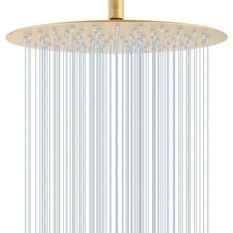 30cm Regendusche Duschkopf Gold, 12 Zoll Edelstahl, Wassersparend, Anti-Kalk-Düsen (1/5)