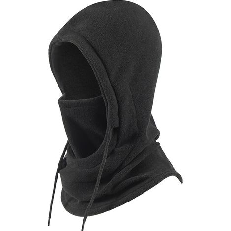 Bonnet, écharpe et masque 3 en 1 unisexe - écharpe à capuche d'hiver - coupe-vent - protection contre le froid - masque de ski noir