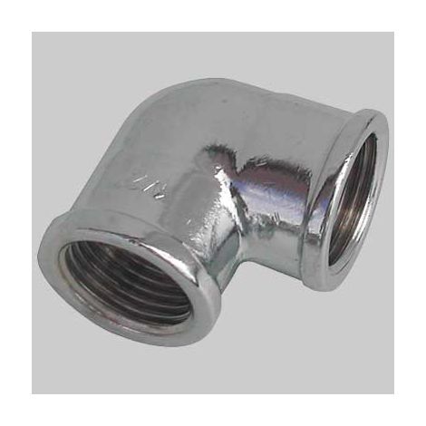 GOMITO FEMMINA/FEMMINA OTTONE CROMATO  1 x 1     MADE IN ITALY