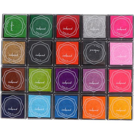 Tampon encreur multicolore - 20 couleurs vives pour scrapbooking et embellissement (1/5)