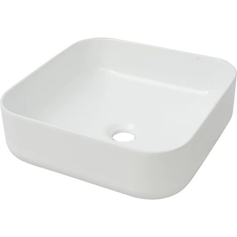 FIMEI Lavabo carré Céramique Blanc 38x38x13,5 cm (1/4)