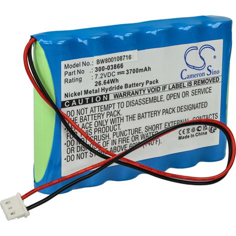 vhbw Battery Replacement for 300-03866 for Alarm Units, Home Security (3700 mAh, 7.2 V, NiMH)