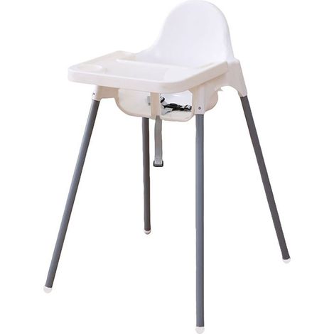 Seggiolone Pappa Easy 91x65x57 cm con Vassoio e Cinture di Sicurezza Bianco (1/3)