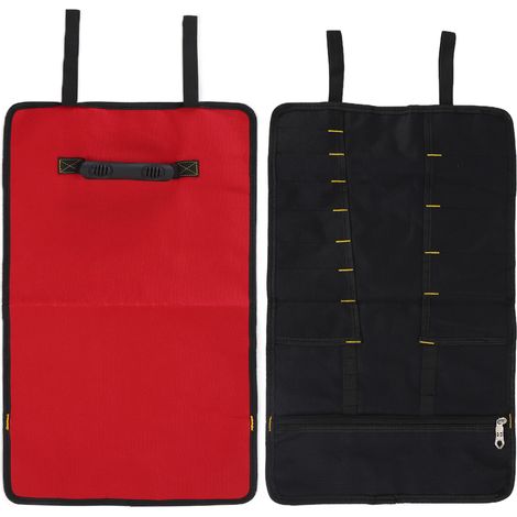 Trousse à outils grande capacité, sac à roulettes grande capacité, kit de réparation multifonctionnel, trousse à outils universelle, rouge. (1/5)