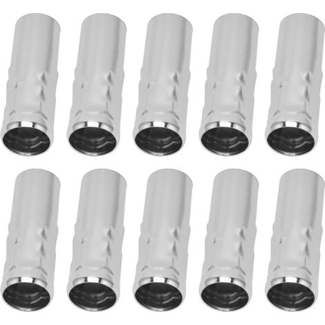 Lot de 10 tubes métalliques E14 chromés pour douilles de lampes à bougie, 25 x 80 mm. (1/5)
