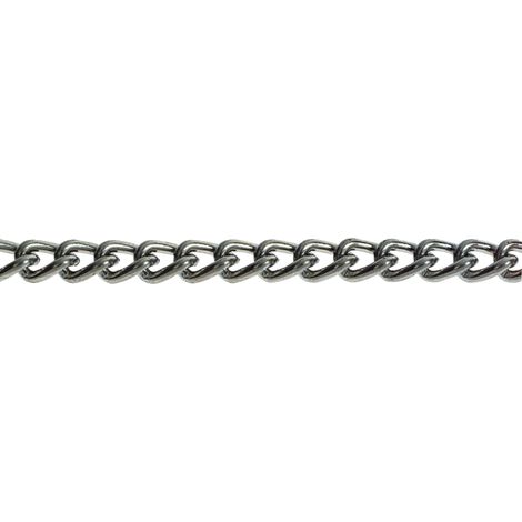 Stahlkette (Zierkette) gedreht, Gliedergröße 3x1mm Metallkette Stahl vermessingt