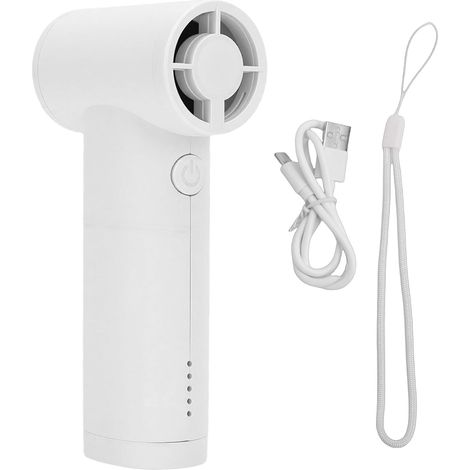 Ventilateur Portatif 40 000 Tr/min, Vitesse du Vent de 7 Ms, 5 Niveaux de Vitesse, Batterie de 5 000 MAh, Affichage LED Rechargeable de Type C, pour Crochet de Refroidissement (WHITE) (1/5)