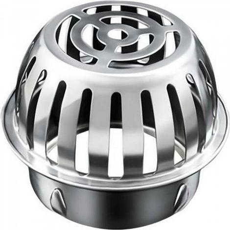 Grille d'évacuation ronde extérieure pour atrium, couvercle de dôme d'évacuation de toit en acier inoxydable, crépine anti-obstruction (75 mm) (1/5)