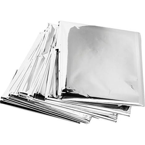 Couverture Thermique Mylar - 54 x 84 Pouces - Pour Secours d'Urgence et Survie en Plein Air - Lot de 20 (1/3)