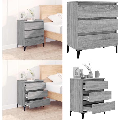 Sideboard Grau Sonoma 60x35x70 cm Holzwerkstoff - Schreibtisch - Wohnzimmermöbel - Sideboard - Grau Sideboard - Modernes Sideboard - Home & Living (1/5)