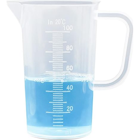 Verre Doseur Plastique 100ml Tasse à Mesurer avec Poignée (1/5)