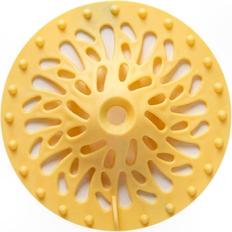 Grille d'évacuation de salle de bain ronde, souple et résistante, avec anti-cheveux, accessoire de maison, jaune (1/2)