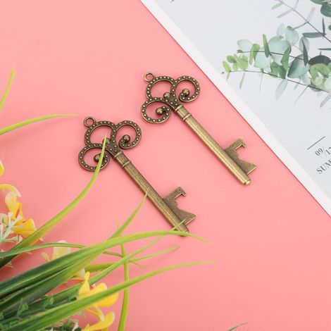 Ouvre-bouteille en forme de clé avec étiquette et ficelle, cadeau idéal pour les invités de mariage (20 ouvre-bouteilles uniquement). (1/5)