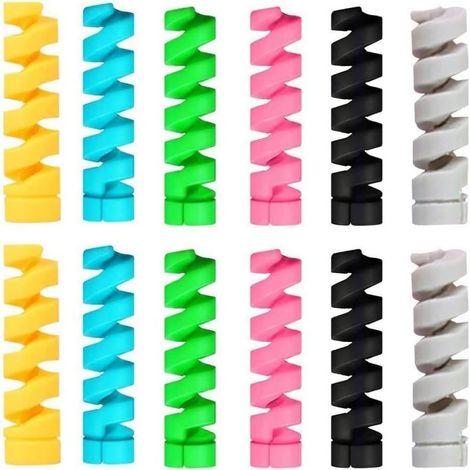 Lot de 30 protecteurs de câble, silicone flexible, design spiralé, pour chargeurs USB et smartphones (1/5)