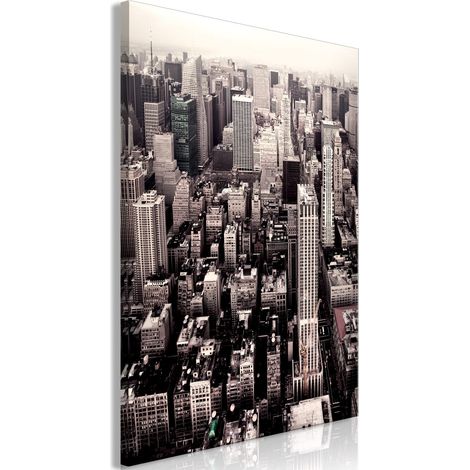 Tableau Manhattan En Sépia (1 Partie) Vertical - 60 x 90 cm (1/4)