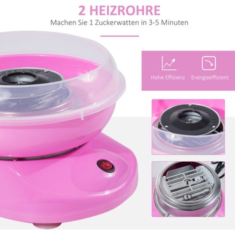 Zuckerwattemaschine, einfach zu bedienendes Zuckerwattegerät, für Erwachsene und Kinder, Edelstahl, PP, Rosa