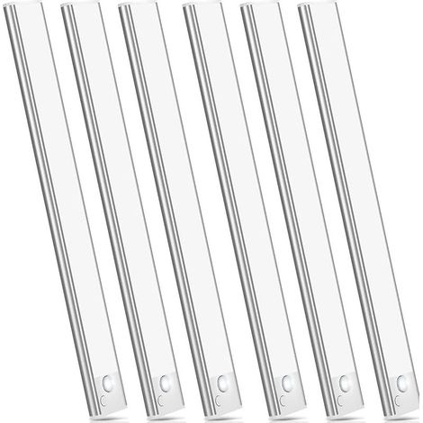 Warmweiß 30CM 6 Stück Unterbauleuchte Küche LED Schrankbeleuchtung Bewegungsmelder Lampe Akku Beleuchtung Licht Batterie Schrank Leuchte Slim Bright Schranklicht Lichtleiste Kabellos Leiste Aufladbar (1/5)
