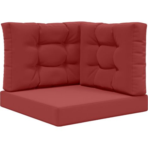 Maison Exclusive - Sofakissen für draußen 3 pcs Weinrot Polyester