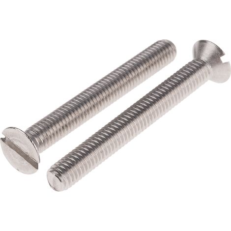 Vis à métaux RS PRO M6 à tête Fraisée fendue en Acier Inoxydable, 50mm ( Prix pour Sachet de 50 )