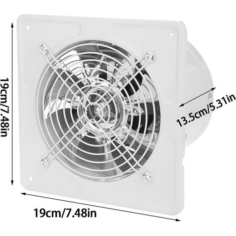 Ventilateur mural 190 mm 40 W, silencieux, pour salle de bain, cuisine, garage (blanc) (1/5)