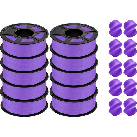 Filamento 3D, mayor resistencia, bobinado preciso, PLA P morado, 10 rollos (1/2)