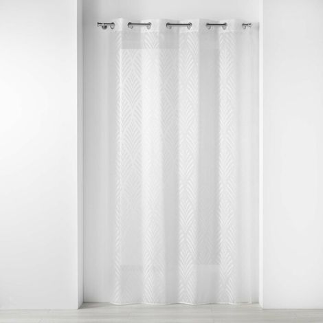 Panneau a oeillets 140 x 280 cm voile sable jacquard poesia Sans (1/3)