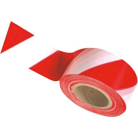 VINMER - Ruban signalisation chantier rouge blanc 100m x 50mm