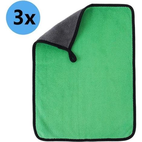 Paño de limpieza de microfibra,Paquete de 3,500 g/m²,Paño de limpieza multifuncional sin pelusa,Paño superabsorbente,30 x 40 cm,Azul (1/5)