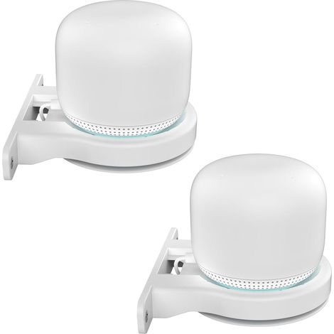 Lot De 2 Supports Muraux Compatibles Avec Google Wifi, Google Wifi, Accessoires De Haut-Parleur Google Wifi (Google Wifi, Blanc, Dd96) (1/5)