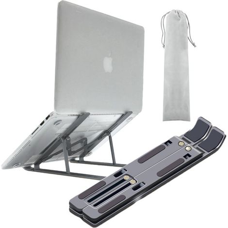 Support pour ordinateur portable de bureau, support réglable pour ordinateur portable, support pliable en aluminium multi-angles (1/4)