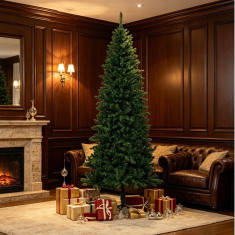 Künstlicher Weihnachtsbaum 210 cm Grün, 865 PVC-Zweige mit Metallstruktur (1/5)
