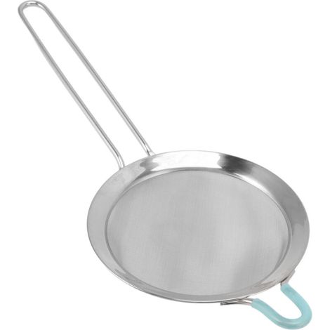 60 Mesh Fine Strainer Stainless Steel Handheld Flour Colander with Long Handle for Kitchen 14cm/5.5in