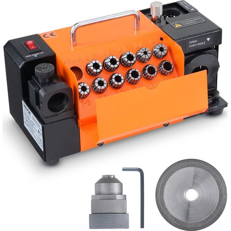 Affuteuse de Forets MR-13A Affûteuse de Fraises 3-13 mm Angle de Pointe Ajustable de 95° à 135° Affûteuse Portable 120 W 4500 tr/min avec 11 Pinces de Serrage, Meule CBN (1/5)