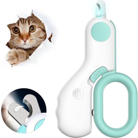 Professionelle Krallenschere für Hunde und Katzen, Nagelknipser mit LED-Licht für Hunde und Katzen, extra sicherer Nagelknipser für mittelgroße und kleine Haustiere. (1/4)