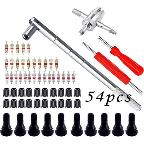 Demonte Valve Pneu Outil, Valve Core Remover pour Voiture Remplacement, TR412 Valve Pneu, Valve Core, 4-1 Outil de Réparation de Valve de Pneu - Démonte Valve Pneu, Tire Repair Kit (1/5)
