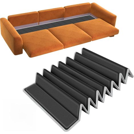 Coussin de soutien pour canapé pour siège suspendu, 167,5 x 43 cm, pliable, avec surface Oxford, planches de support en bois pour la plupart des canapés 3 places, noir (1/5)