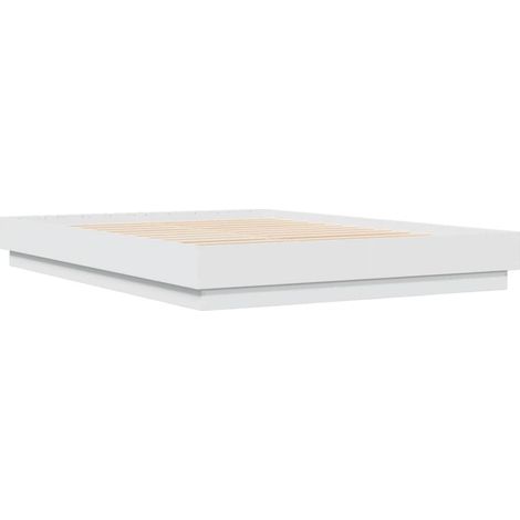Bed Frame with LED without Mattress White 160x200 cm vidaXL (1/4)