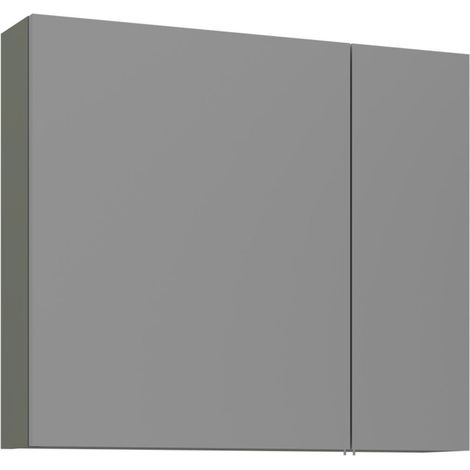 Badezimmerschrank mit Spiegel "Bari 80" – 75 x 16 x 66 cm – Mattgrün (1/3)