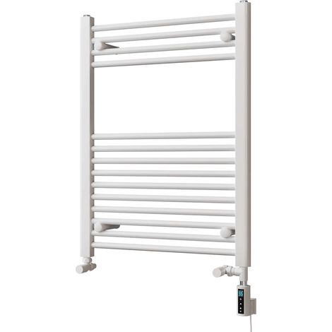 Zennor - White Dual Fuel Towel Rail H800mm x W600mm Thermostatic WIFI - Straight (1/3)