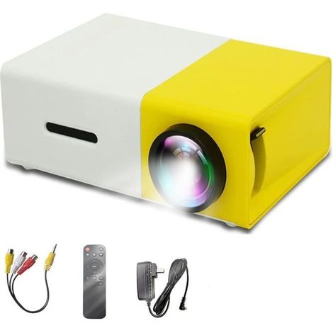 Mini Projecteur, Vidéoprojecteur Portable, Rétroprojecteur à LED pour Home Cinéma, Compatible avec HDMI USB TV AV et Télécommande (1/4)