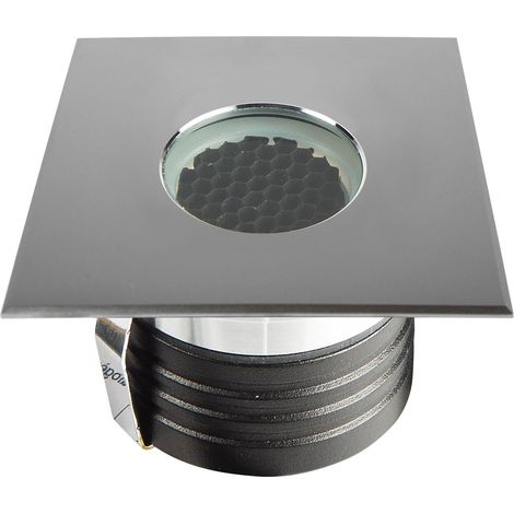 Encastré de sol extérieur ZEPH 1 SLIM 24V carré inox non percée bleu 2W - EUROPOLE - 56074