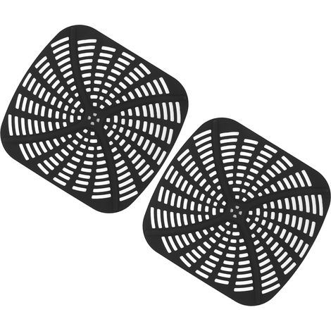 Lot de 2 tapis de cuisson réutilisables en silicone anti-rayures pour friteuse Ninja Foodi AG301 (noir). (1/5)
