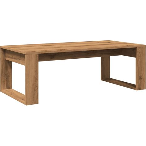 Mesa de centro de diseño rústico 102 x 50 x 35 cm madera de ingeniería color roble DEC038290
