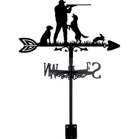 Outdoor Garden Weathervane for Dogs, Hunting and Dog Weathervanes in Metal for Animals, Black Direction Signs, Deco Outdoor Garden (1/5)